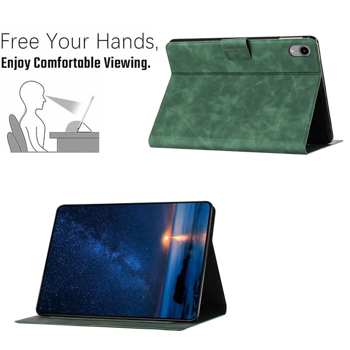 For iPad mini (2024) / mini (2021) Case Couple Cat Imprinted Microfiber Leather Smart Tablet Cover - Green - 6