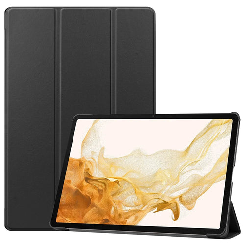 For Samsung Galaxy Tab S10+ / S9 FE+ / S9+ Case Anti-Drop Leather Stand Tablet Cover - Black - 1