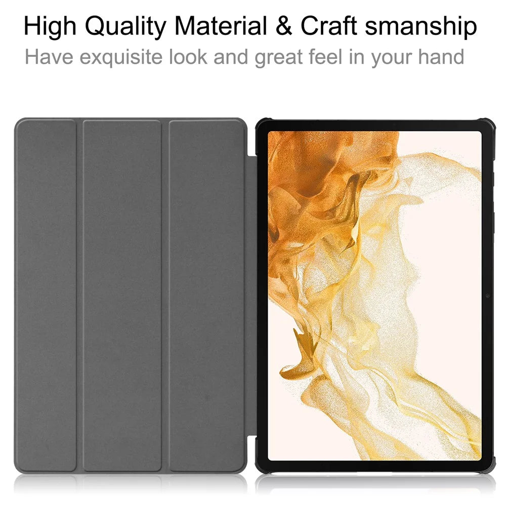 For Samsung Galaxy Tab S10+ / S9 FE+ / S9+ Case Anti-Drop Leather Stand Tablet Cover - Black - 2