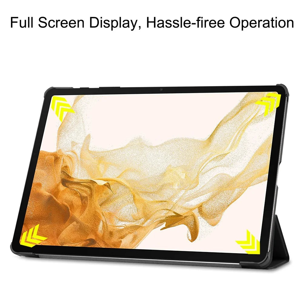 For Samsung Galaxy Tab S10+ / S9 FE+ / S9+ Case Anti-Drop Leather Stand Tablet Cover - Black - 3