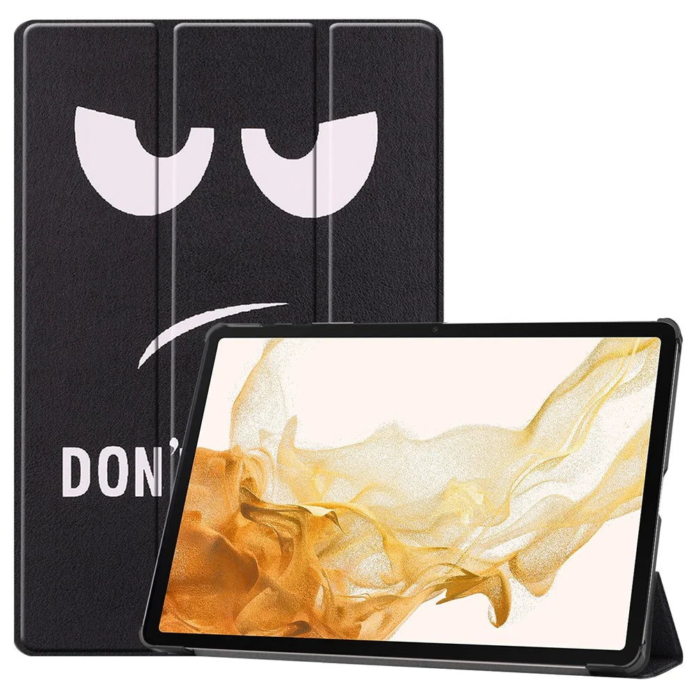 For Samsung Galaxy Tab S10+ Case Pattern Print Leather Stand Tablet Cover - Don't Touch Me - 1