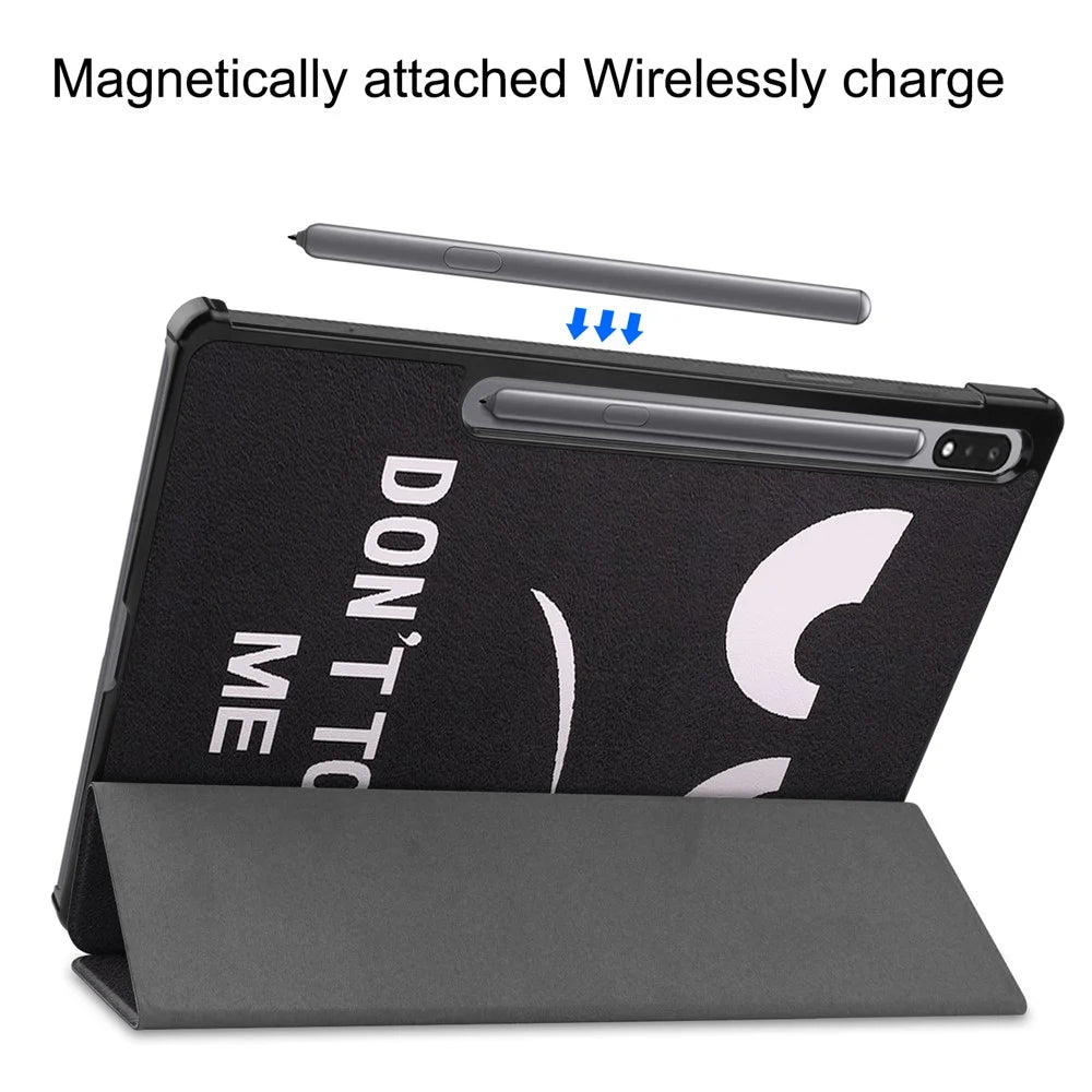 For Samsung Galaxy Tab S10+ Case Pattern Print Leather Stand Tablet Cover - Don't Touch Me - 6