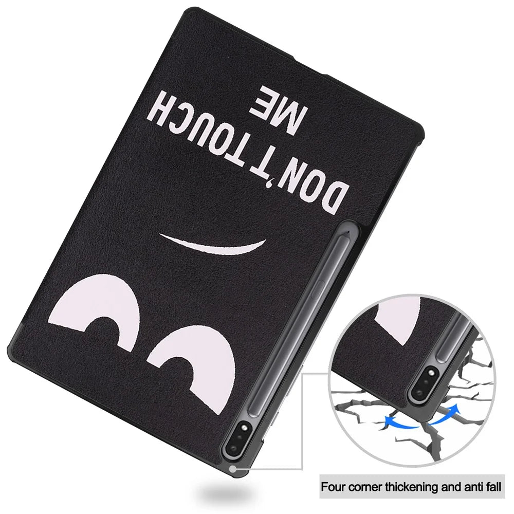 For Samsung Galaxy Tab S10+ Case Pattern Print Leather Stand Tablet Cover - Don't Touch Me - 7