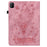 For Infinix Xpad Case Card Holder Anti-Scratch Leather Cover Rose Flower Imprint - Pink - 7