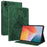 For Infinix Xpad Case Butterfly Flower Imprint PU Leather Tablet Cover with Card Slots - Green - 1