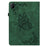 For Infinix Xpad Case Butterfly Flower Imprint PU Leather Tablet Cover with Card Slots - Green - 6