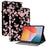 For Infinix Xpad Leather Case Pattern Printed Stand Tablet Cover with Card Slots - Plum Blossom - 1