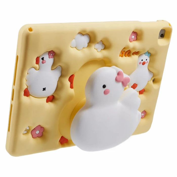 For iPad 9.7-inch (2017) / (2018) / iPad Air (2013) / Air 2 Silicone Tablet Case 3D Duck Pattern Design Protective Cover with Shoulder Strap - 3