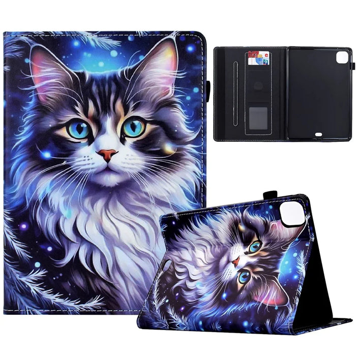 Tablet Case for iPad Air 11 (2026) / (2025) / (2024) / iPad Pro 11 (2022) / (2020) / Air (2022) / (2020) Pattern Printing Cover Card Holder - Cat - 1