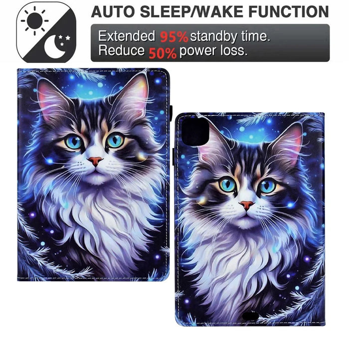 Tablet Case for iPad Air 11 (2026) / (2025) / (2024) / iPad Pro 11 (2022) / (2020) / Air (2022) / (2020) Pattern Printing Cover Card Holder - Cat - 5