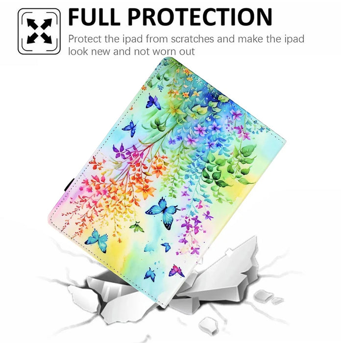 For iPad 10.2 (2020)  /  (2019)  /  iPad Air 10.5 inch (2019)  /  iPad Pro 10.5-inch (2017) Case Pattern Printing Tablet Cover - Flowers And Butterflies - 4