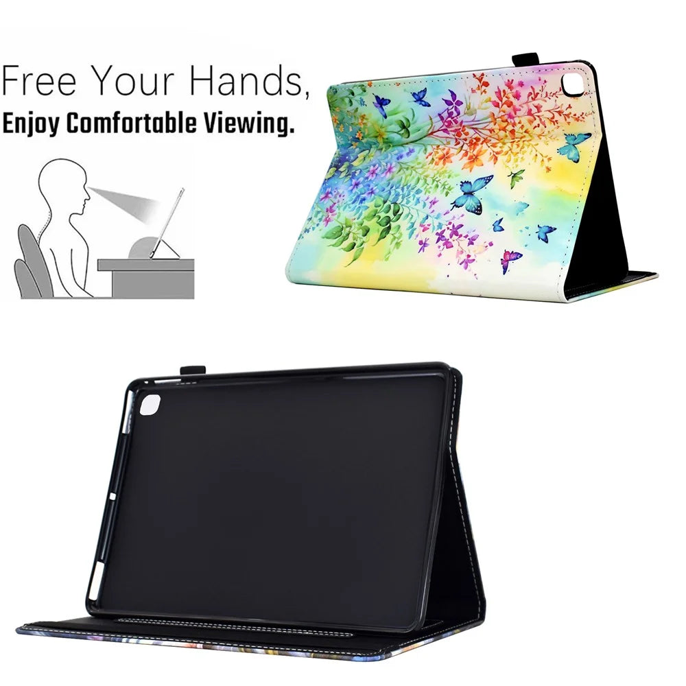 For iPad 10.2 (2020)  /  (2019)  /  iPad Air 10.5 inch (2019)  /  iPad Pro 10.5-inch (2017) Case Pattern Printing Tablet Cover - Flowers And Butterflies - 6