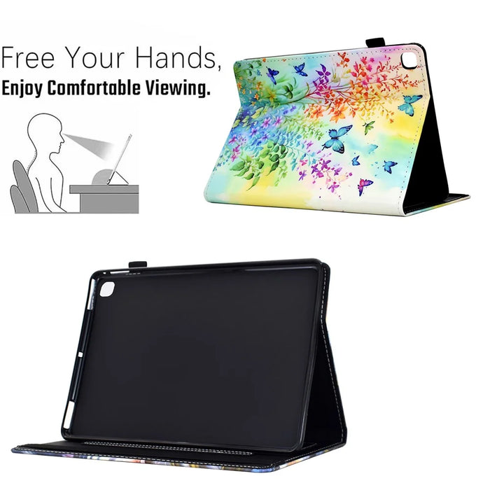 For iPad 10.2 (2020)  /  (2019)  /  iPad Air 10.5 inch (2019)  /  iPad Pro 10.5-inch (2017) Case Pattern Printing Tablet Cover - Flowers And Butterflies - 6