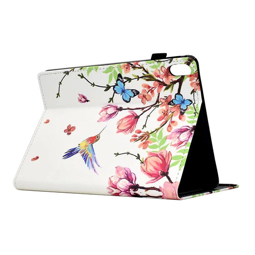 For iPad (2025) / 10.9 (2022) Case Pattern Printing Tablet Cover Shockproof Leather Card Holder Stand Case - Flowers And Birds - 2