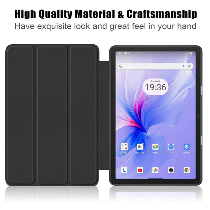 For Blackview Tab 16 Pro Case Auto Sleep / Wake PU Leather Flip Tablet Cover Triple-Fold Stand - Black - 3