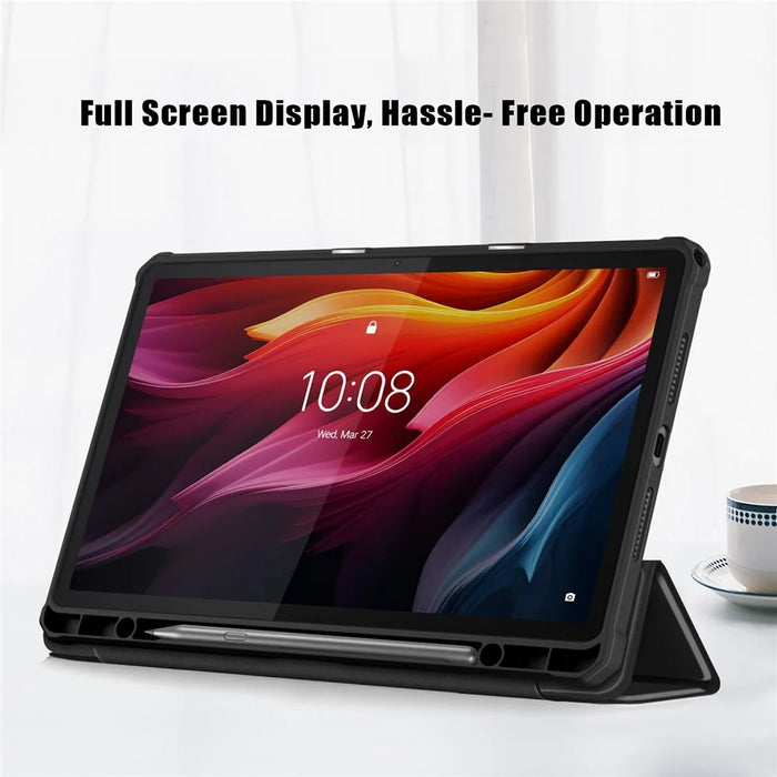For Lenovo Tab K11 Plus TB230XC Case Auto Sleep / Wake PU Leather Flip Tablet Cover Triple-Fold Stand - Black - 5