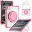 For iPad Pro 11 (2025) / 11 (2024) Case with Shoulder Strap Rotary Kickstand PC+TPU+Acrylic Tablet Cover - Rose - 1