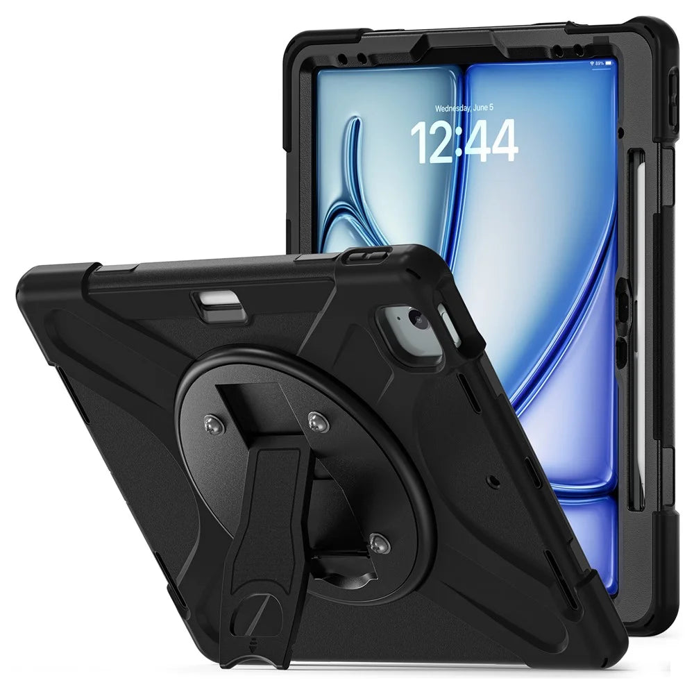 For iPad Air 13 (2026) / (2025) / (2024) / Pro 12.9 (2022) / (2021) / (2020) / (2018) Case Kickstand PC+Silicone Tablet Cover - 1