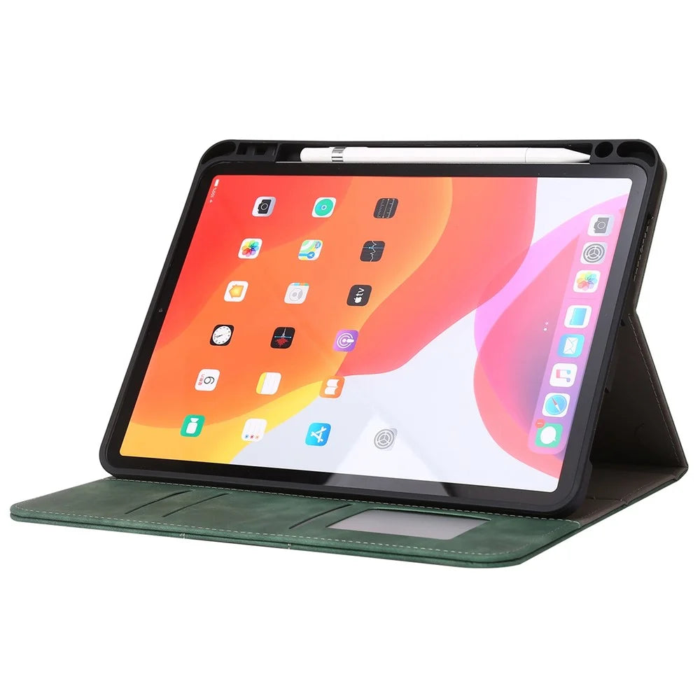 For iPad Air 11 (2026) / (2025) / (2024) / Air (2022) / (2020) / iPad Pro 11 (2021) / (2020) / (2018) / (2022) PU Leather Wallet Tablet Cover - Green - 2