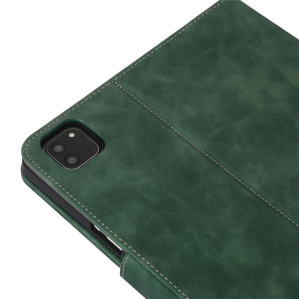 For iPad Air 11 (2026) / (2025) / (2024) / Air (2022) / (2020) / iPad Pro 11 (2021) / (2020) / (2018) / (2022) PU Leather Wallet Tablet Cover - Green - 7