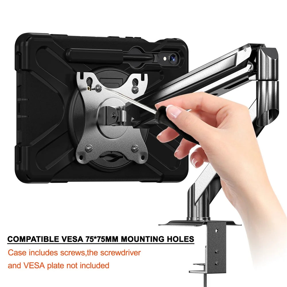 For Samsung Galaxy Tab S10 Lite / S10 FE / S9 FE X510 / S9 X710 / S8 X700 / S7 T870 Case Kickstand PC+Silicone Tablet Cover - 3