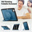 For iPad Pro 13 (2025) / 13 (2024) Case with Pencil Slot Rotating Kickstand PC+TPU Shockproof Tablet Cover - Navy Blue - 7