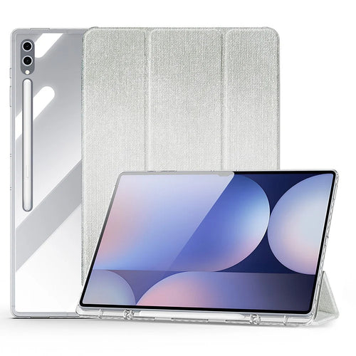DUX DUCIS Unid Series For Samsung Galaxy Tab S10 Ultra / S9 Ultra / S8 Ultra Case TPU+PC+Leather Clear Tablet Cover - Light Green - 1