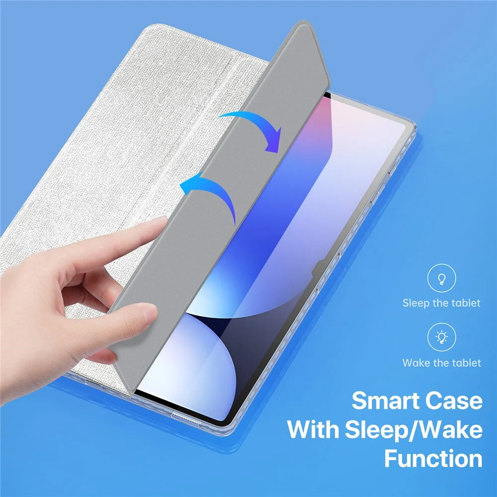 DUX DUCIS Unid Series For Samsung Galaxy Tab S10 Ultra / S9 Ultra / S8 Ultra Case TPU+PC+Leather Clear Tablet Cover - Light Green - 7