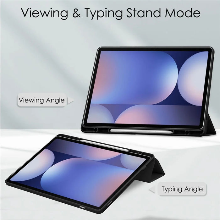 For Samsung Galaxy Tab S10+ Case Clear Acrylic Leather Tablet Cover Support Auto Sleep  /  Wake - Black - 3