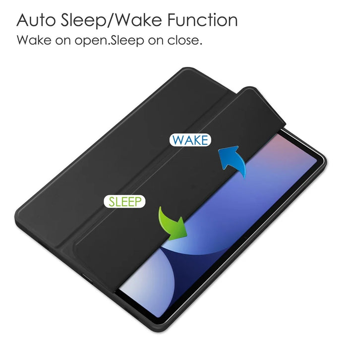 For Samsung Galaxy Tab S10+ Case Clear Acrylic Leather Tablet Cover Support Auto Sleep  /  Wake - Black - 5