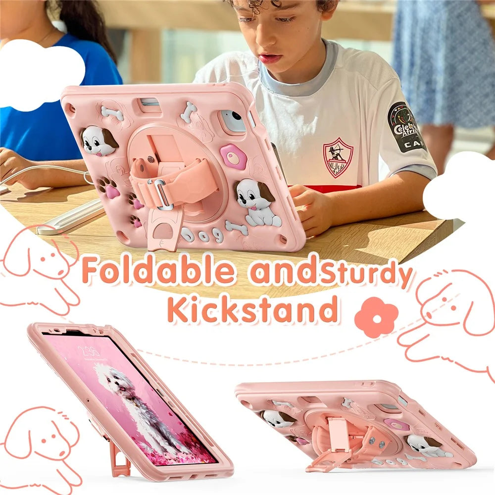 For iPad Air 11 (2025) / (2024) / Air (2022) / (2020) / Pro 11 (2022) / (2021) / (2020) / (2018) Case Kickstand Cute Dog Cover - 2