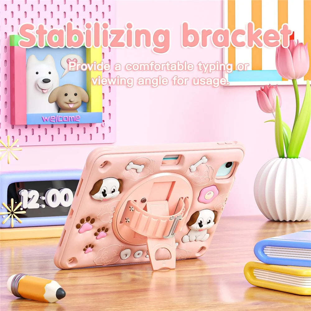For iPad Air 11 (2025) / (2024) / Air (2022) / (2020) / Pro 11 (2022) / (2021) / (2020) / (2018) Case Kickstand Cute Dog Cover - 6