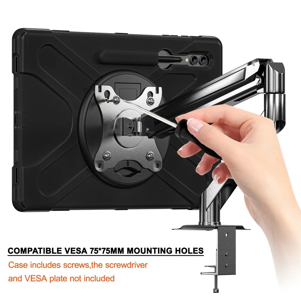 For Samsung Galaxy Tab S10 Ultra X920 / S9 Ultra X910 / S8 Ultra X900 X906 Case Kickstand PC+Silicone Tablet Cover - 2