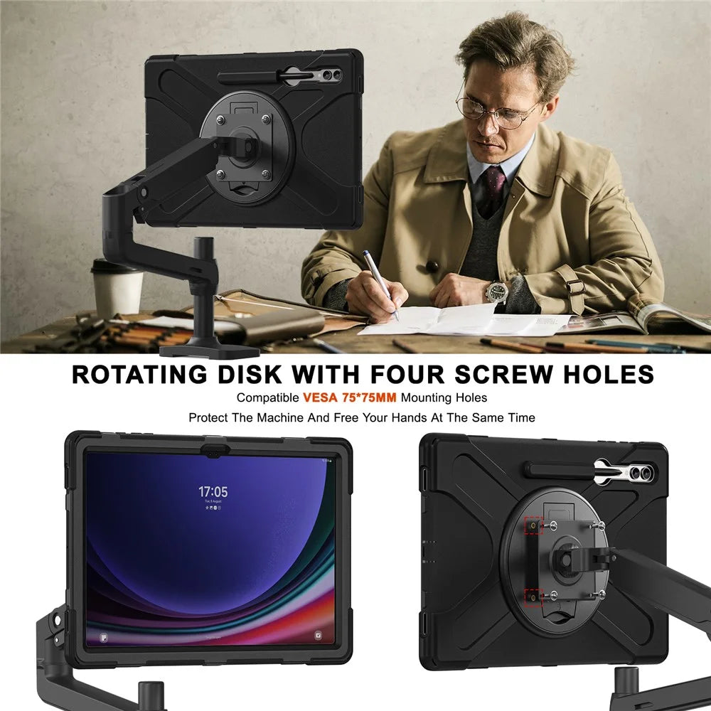 For Samsung Galaxy Tab S10 Ultra X920 / S9 Ultra X910 / S8 Ultra X900 X906 Case Kickstand PC+Silicone Tablet Cover - 3