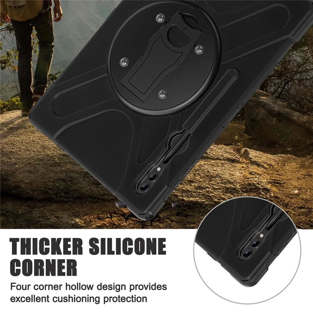For Samsung Galaxy Tab S10 Ultra X920 / S9 Ultra X910 / S8 Ultra X900 X906 Case Kickstand PC+Silicone Tablet Cover - 4