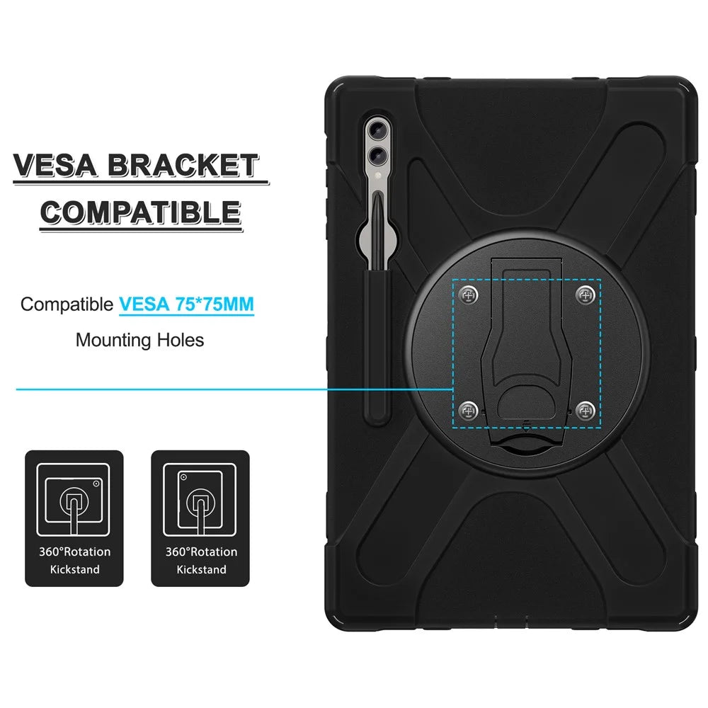 For Samsung Galaxy Tab S10 Ultra X920 / S9 Ultra X910 / S8 Ultra X900 X906 Case Kickstand PC+Silicone Tablet Cover - 5