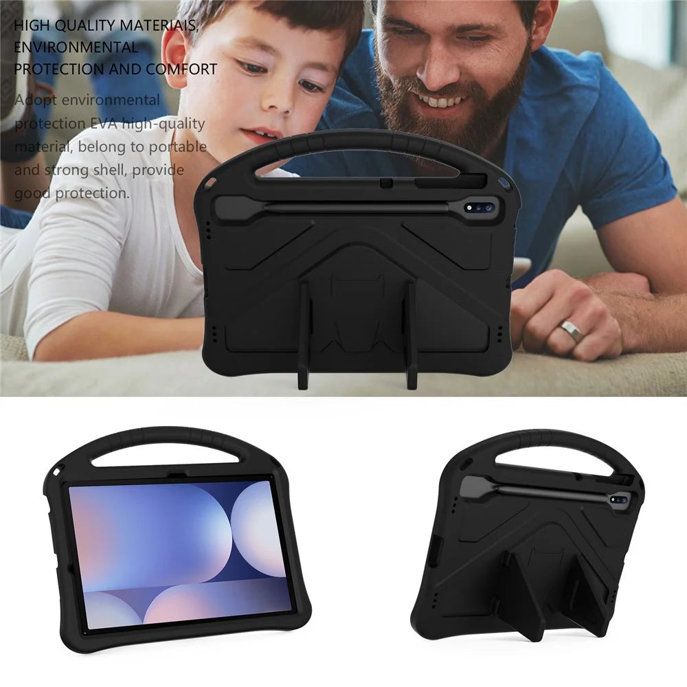 For Samsung Galaxy Tab S10+ Case EVA Tablet Cover with Handle Kickstand Children Friendly - Black - 2