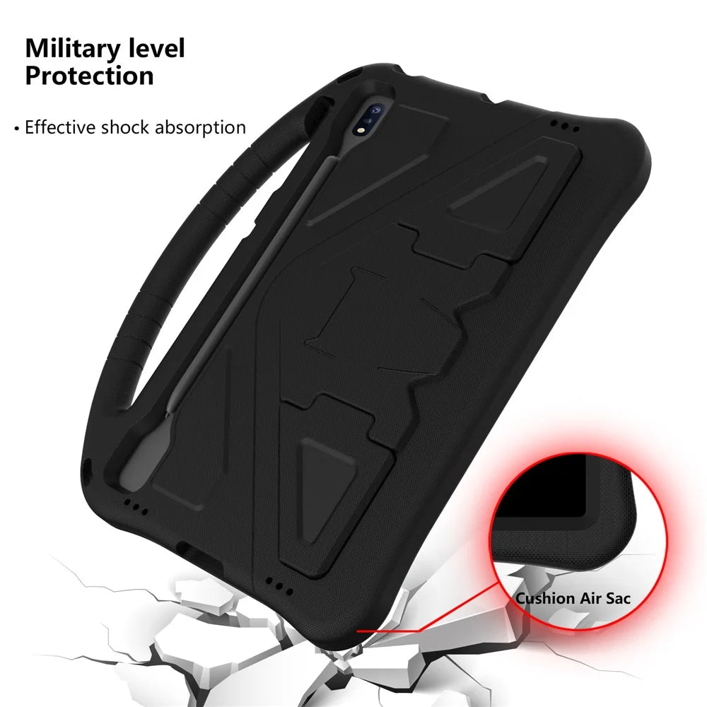 For Samsung Galaxy Tab S10+ Case EVA Tablet Cover with Handle Kickstand Children Friendly - Black - 4