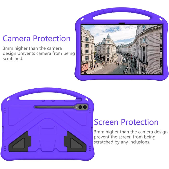 For Samsung Galaxy Tab S10 Ultra Case EVA Tablet Cover with Handle Kickstand Children Friendly - Purple - 5