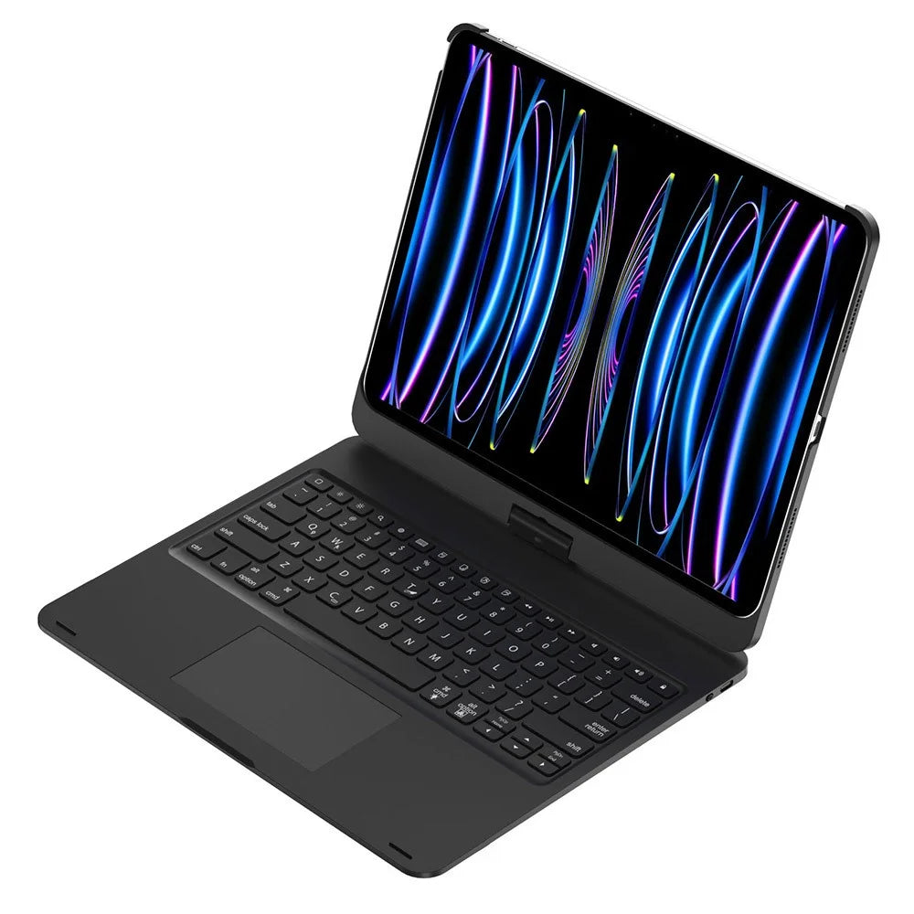 For iPad Pro 13 (2025) / (2024) Trackpad Backlight Keyboard with Tablet Case - Black - 4