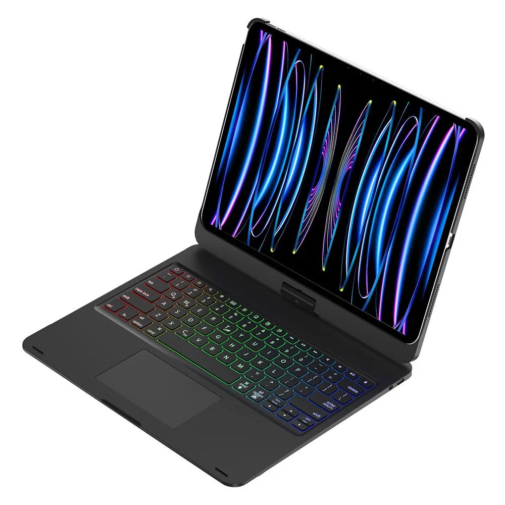 For iPad Pro 13 (2025) / (2024) Trackpad Backlight Keyboard with Tablet Case - Black - 5