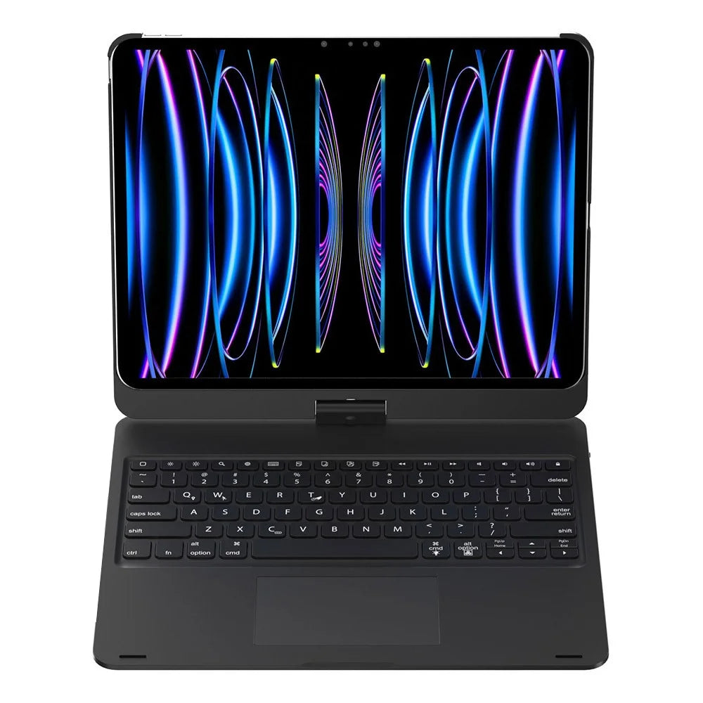 For iPad Pro 13 (2025) / (2024) Trackpad Backlight Keyboard with Tablet Case - Black - 6