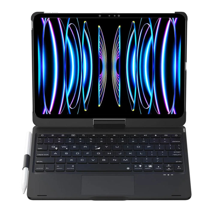 For iPad Pro 11 (2025) / (2024) Trackpad Backlight Keyboard with Tablet Case - Black - 6