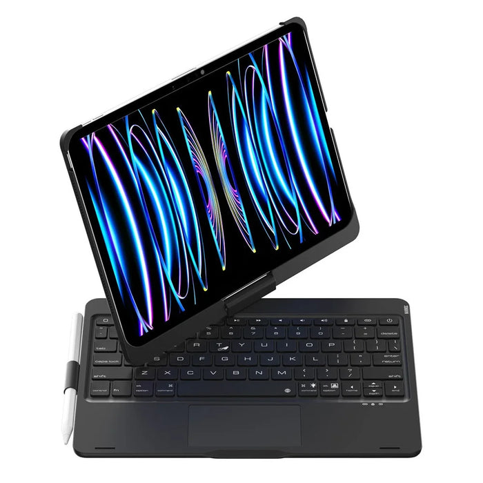 For iPad Pro 11 (2025) / (2024) Trackpad Backlight Keyboard with Tablet Case - Black - 7