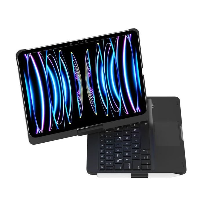 For iPad (2025) / 10.9 (2022) Trackpad Backlight Keyboard with Tablet Case - Black - 6