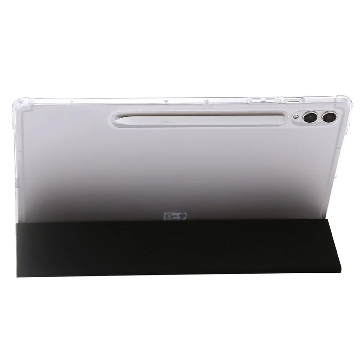 For Samsung Galaxy Tab S10+ Case Tri-Fold Stand Leather+TPU+Acrylic Clear Back Tablet Cover - Black - 3