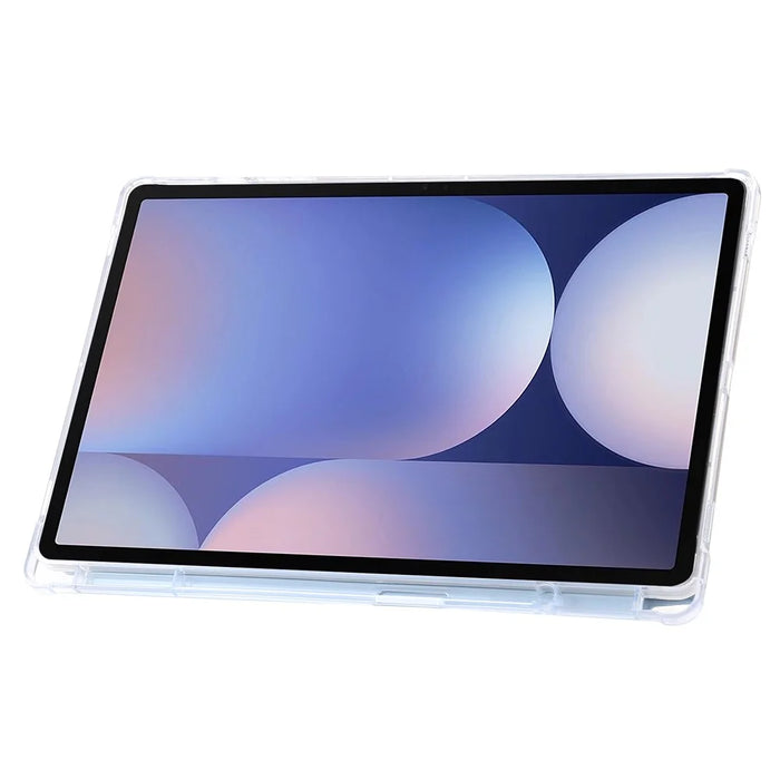 For Samsung Galaxy Tab S10+ Case PU Leather Origami Stand Clear Tablet Cover - Baby Blue - 2