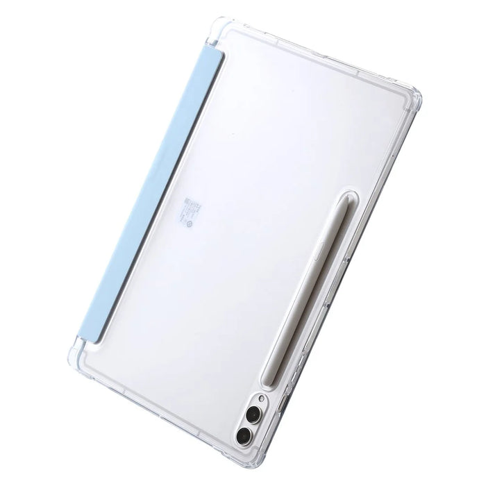 For Samsung Galaxy Tab S10+ Case PU Leather Origami Stand Clear Tablet Cover - Baby Blue - 7