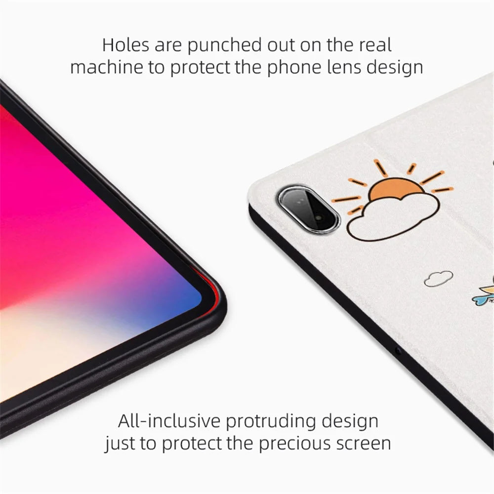 For Lenovo Pad Plus / Lenovo Tab P11 TB-J606F / Tab P11 5G Auto Wake / Sleep Case with Stand Cartoon Pattern Printed PU Leather Cover Protective Tablet Case - Walking Dinosaur - 3