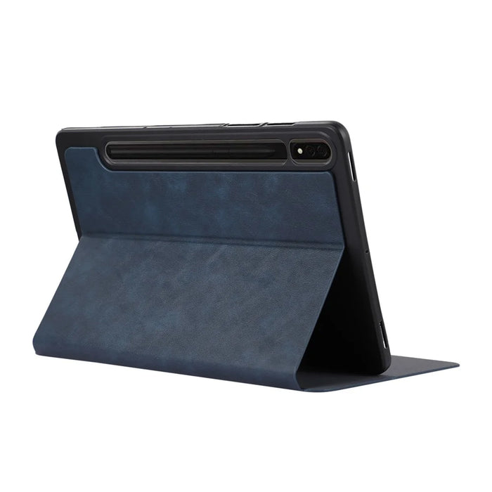 For Samsung Galaxy Tab S10+ Shockproof Case PU Leather Tablet Cover with Stand - Blue - 4